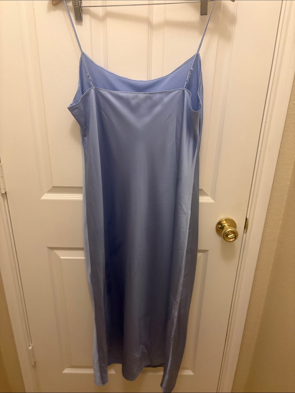J Crew Blue Satin Slip Skirt - Women's Simple Bias-Cut Midi - Picture 3 of 3